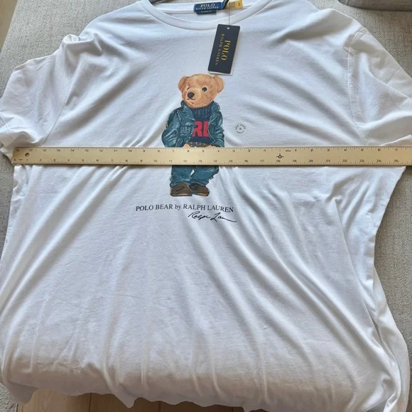 🐻 Polo Bear Ralph Lauren Denim Jacket Graphic T-Shirt Tee XL Extra Large - Picture 9 of 16